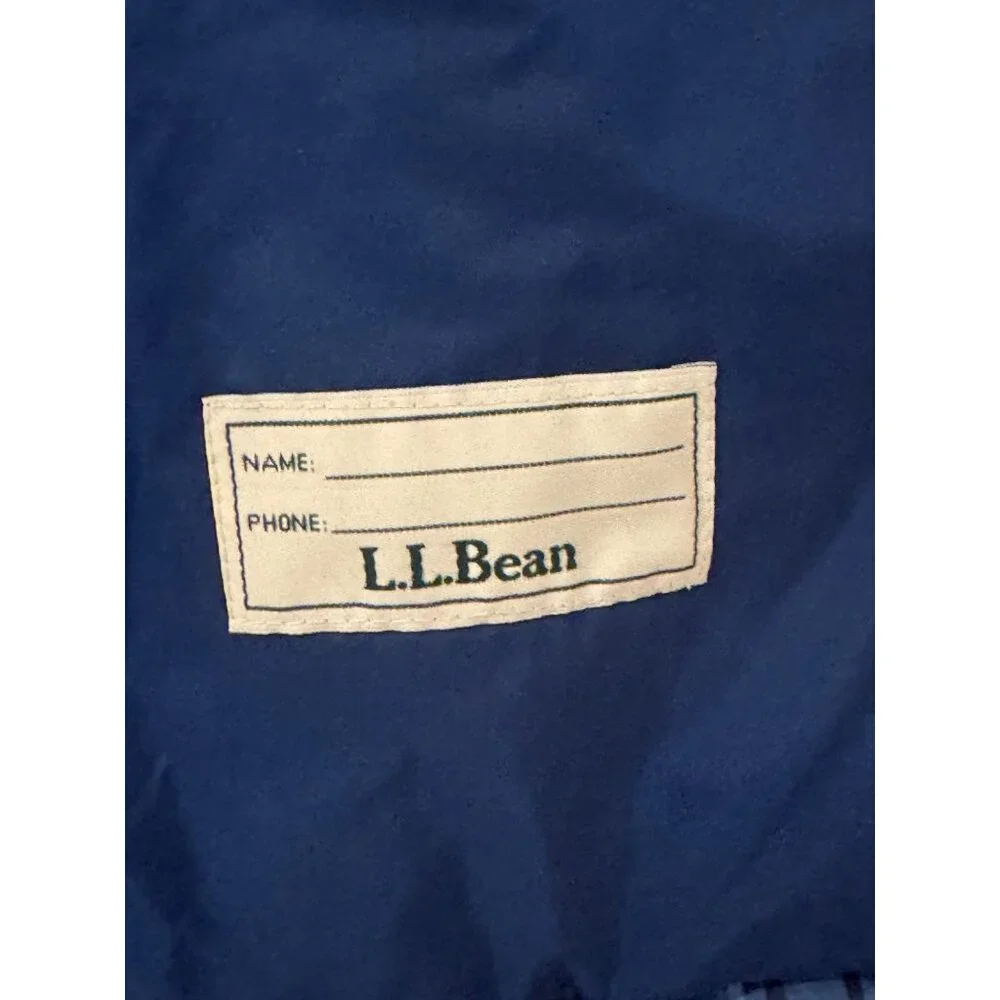 L.L.Bean Blue Plaid Goose Down Puffer Vest Zip Pockets‎ Kids Youth Size S (8)